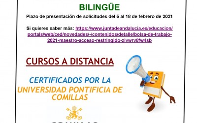 BOLSAS DE TRABAJO CUERPO DE MAESTROS EN ANDALUCÍA, ASÍ COMO A BOLSAS CON PERFIL BILINGÜE